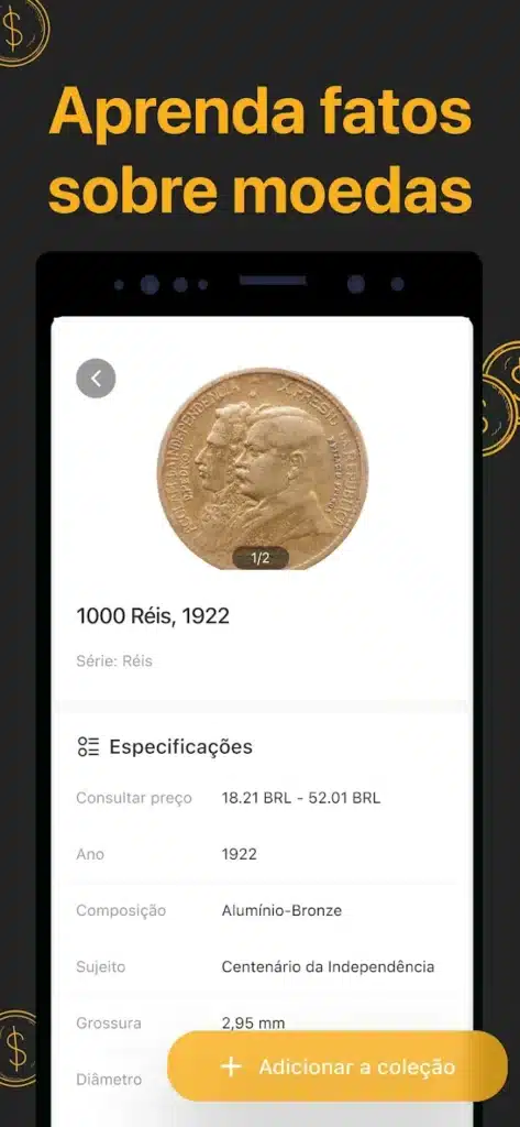 Descubra moedas raras com CoinSnap!