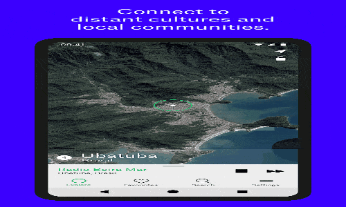 Explore 50 rádios globais em 30s